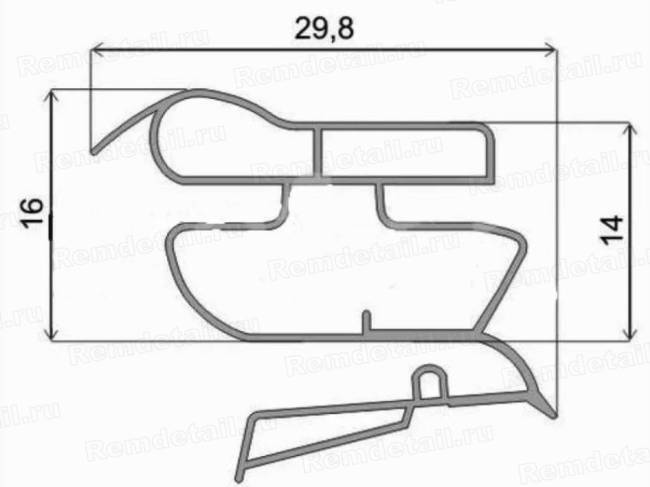 Уплотнитель 470*570мм для холодильника Indesit Hotpoint Ariston 854006